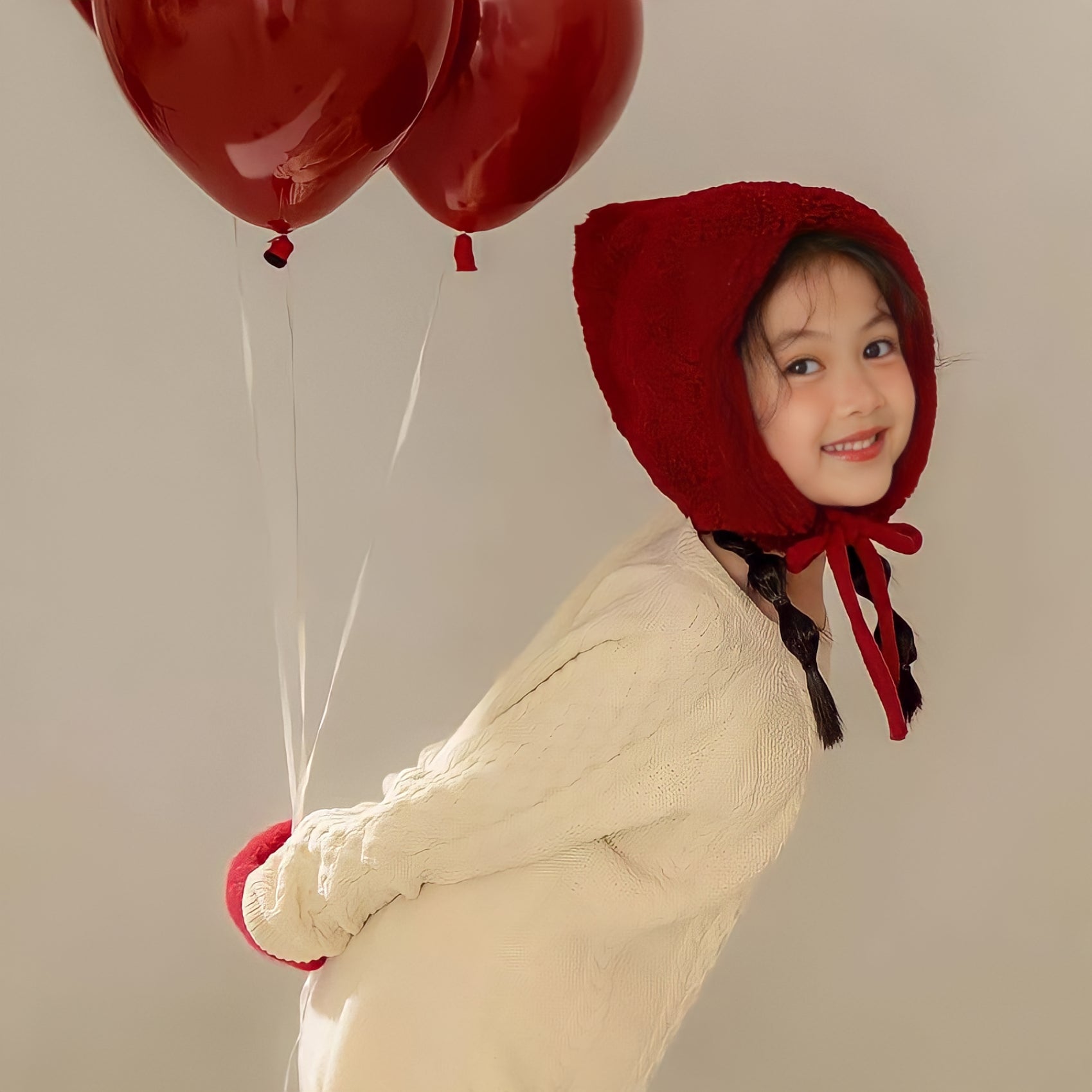 イチゴキッズボア帽子