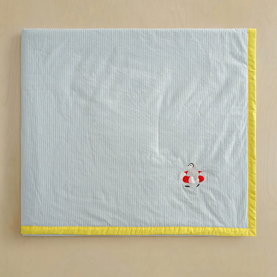 Penguin Embroidery Cotton Quilt