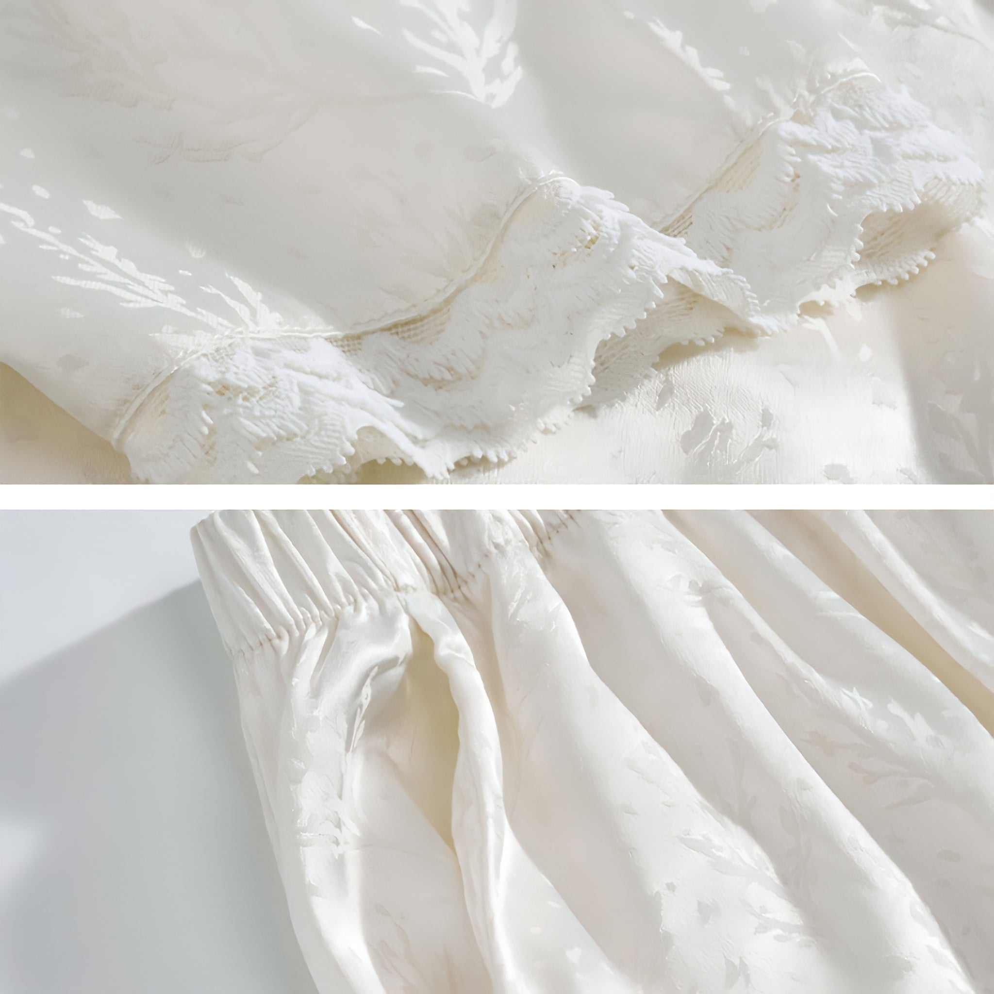 Leaf print ice silk pajamas