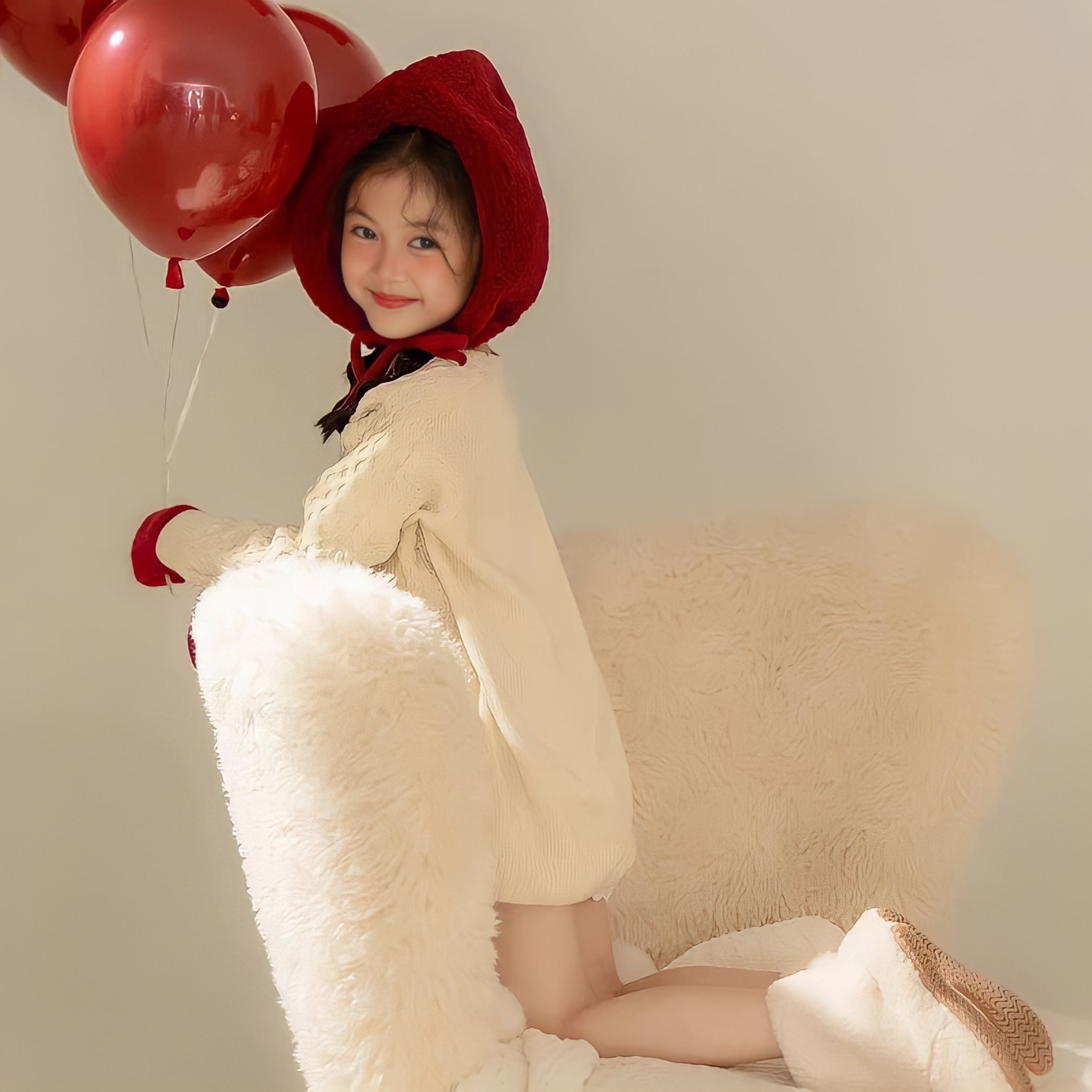 イチゴキッズボア帽子