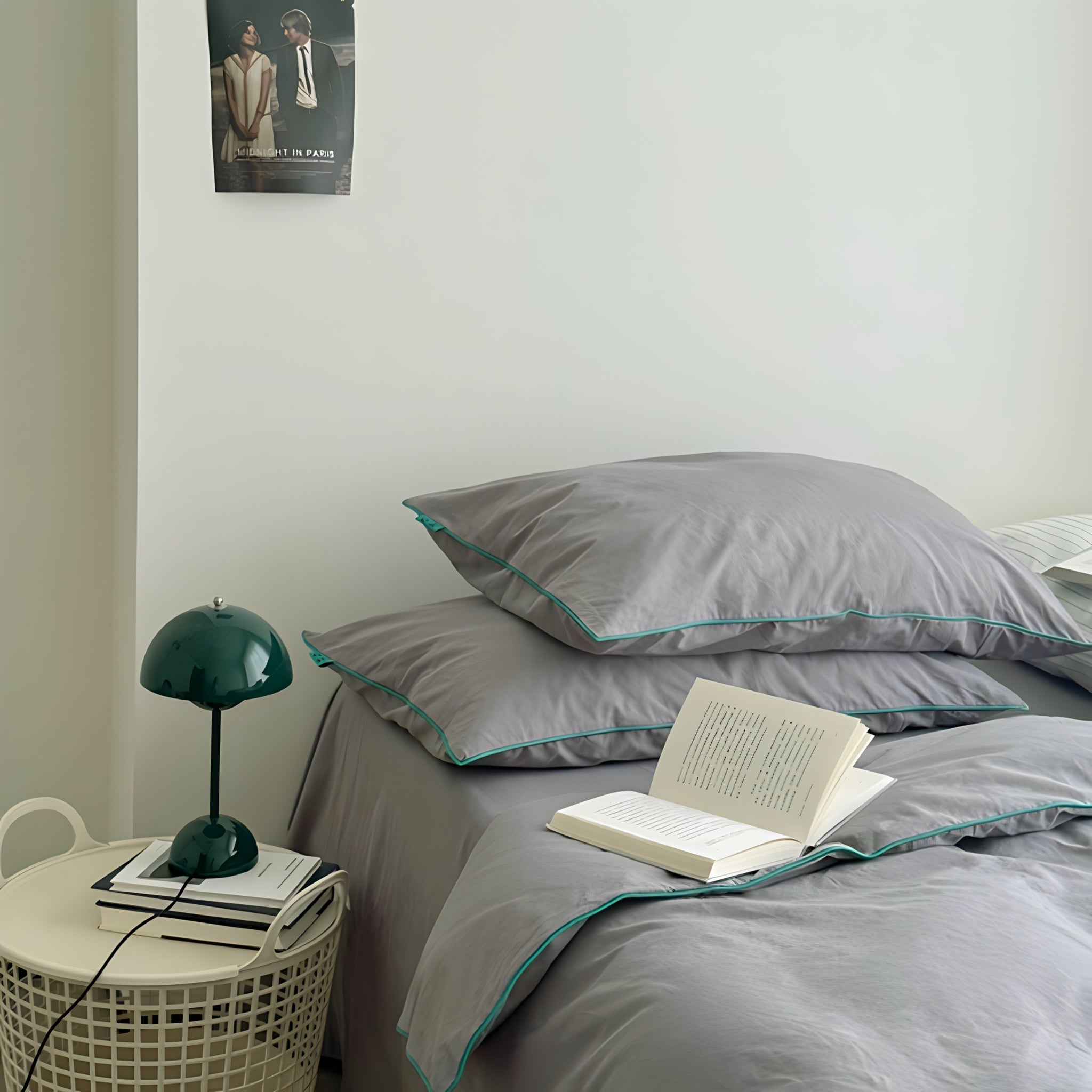 ウォッシュドコットンパイピング寝具セット 