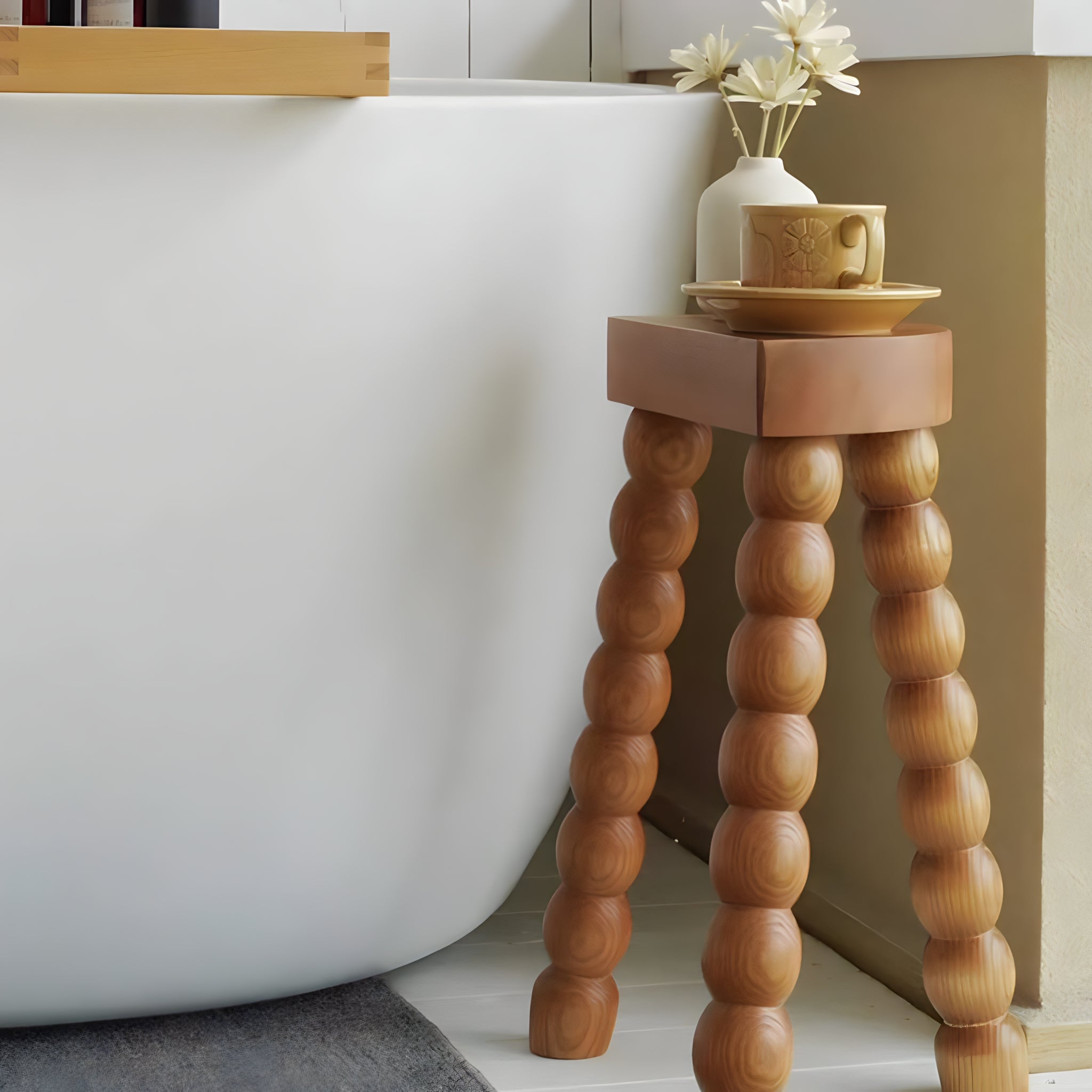 バブルレッグハーフムーンミニテーブル