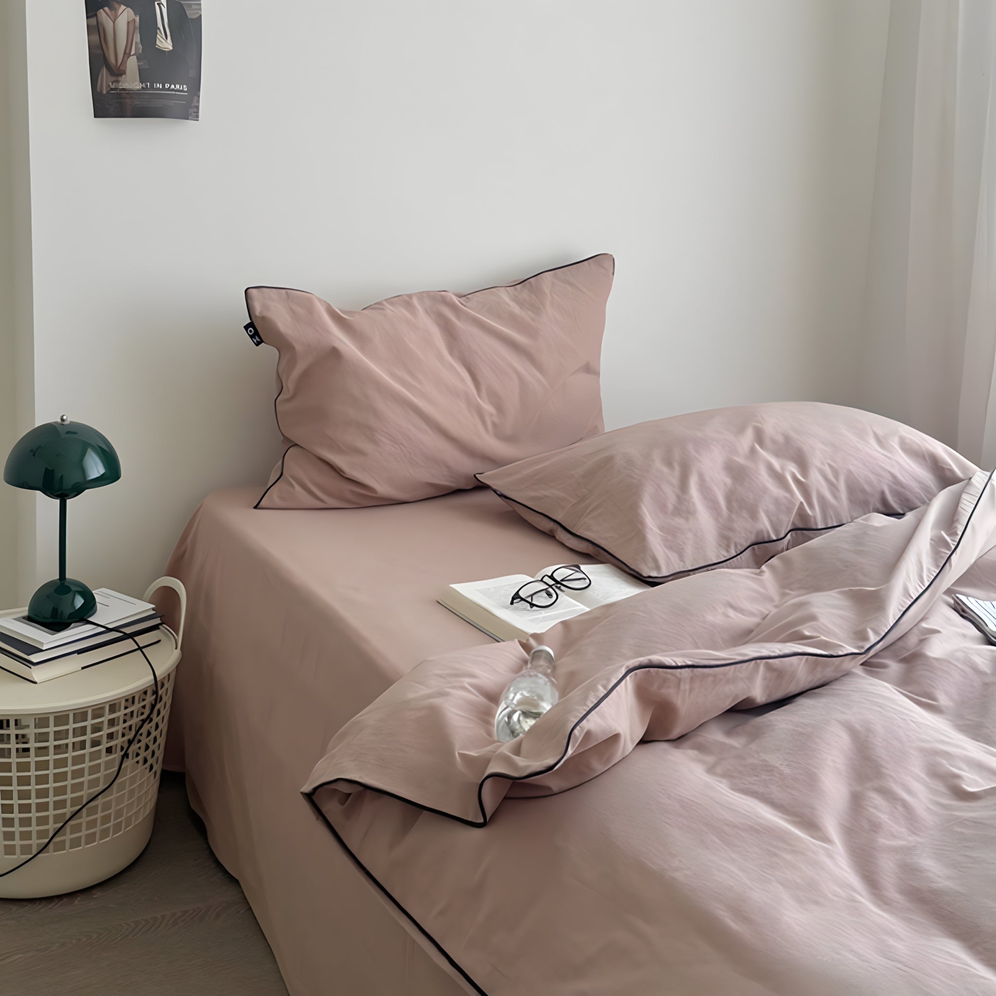 ウォッシュドコットンパイピング寝具セット 