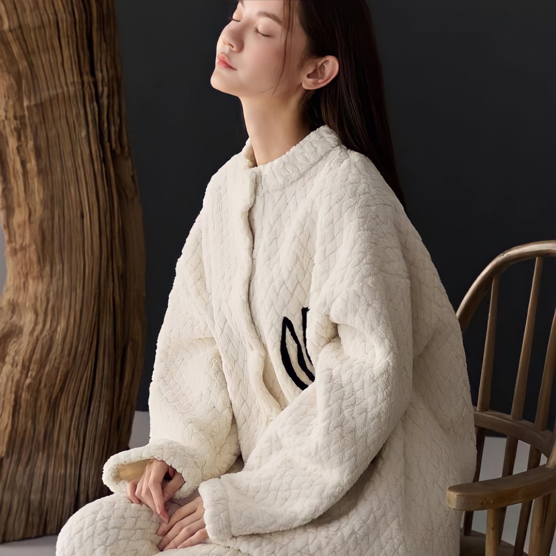 ふわもこフラワー刺繍ルームウェア