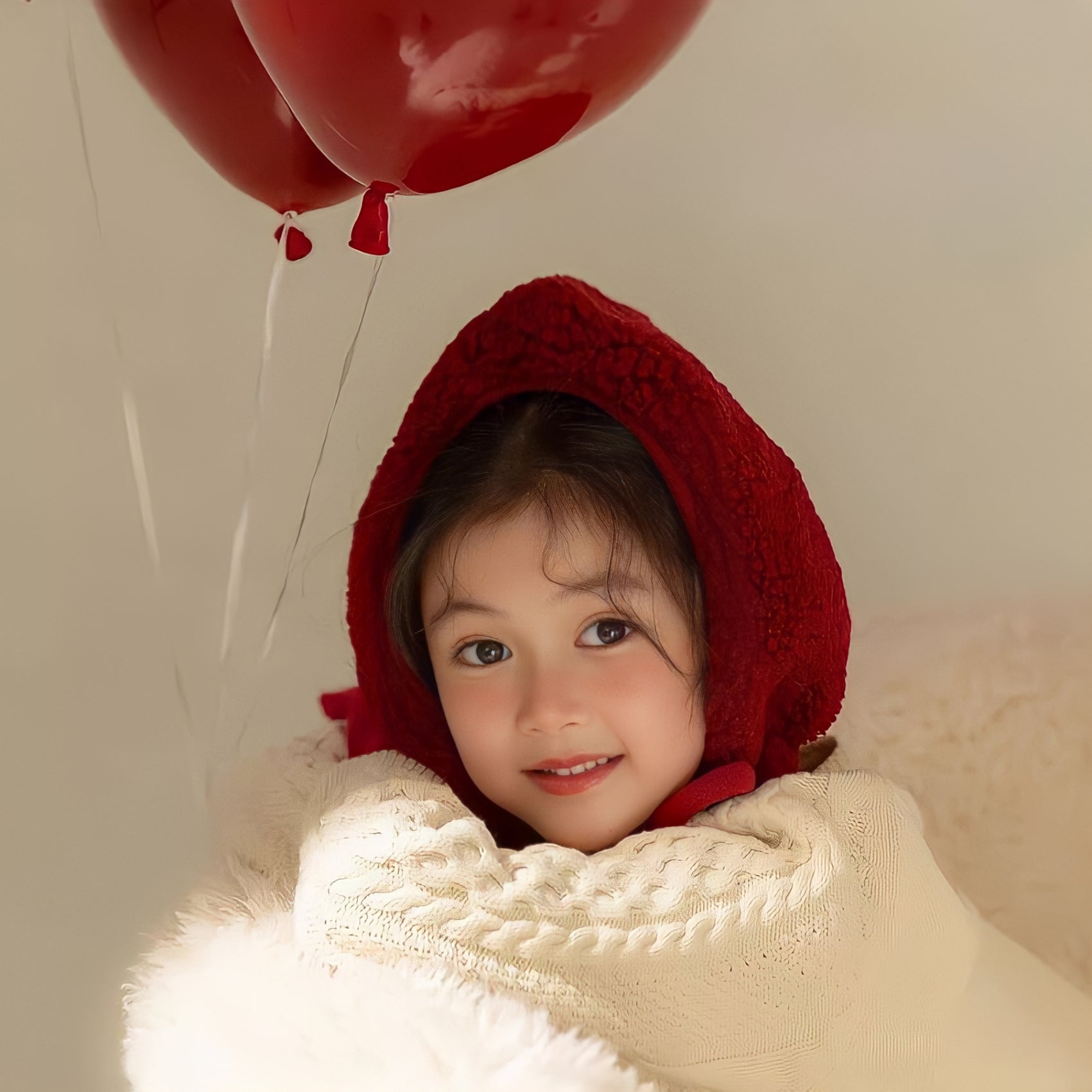 イチゴキッズボア帽子