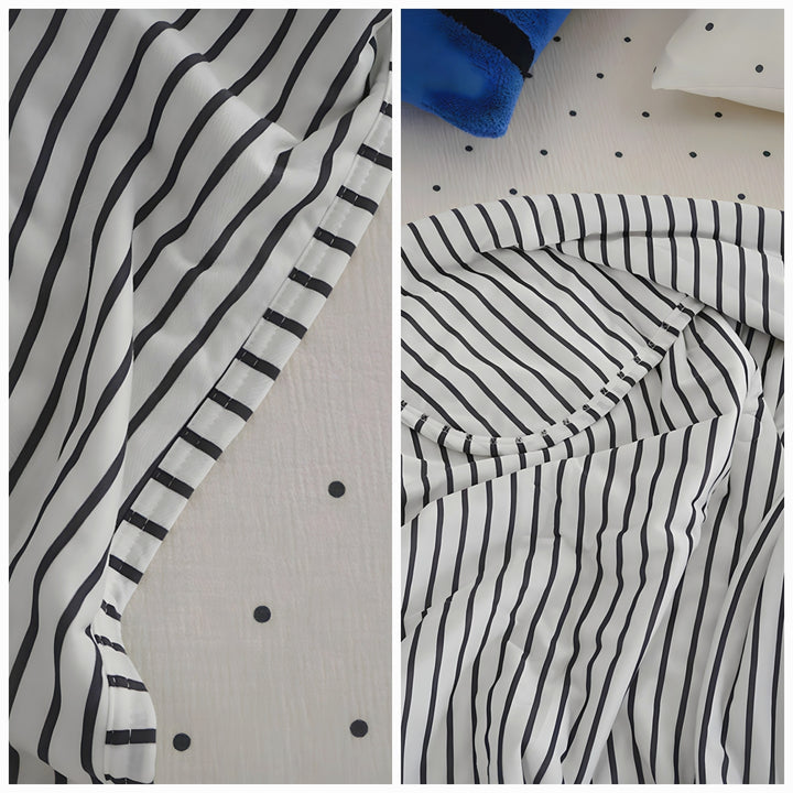 Summer Soft Stripe Quilt Black