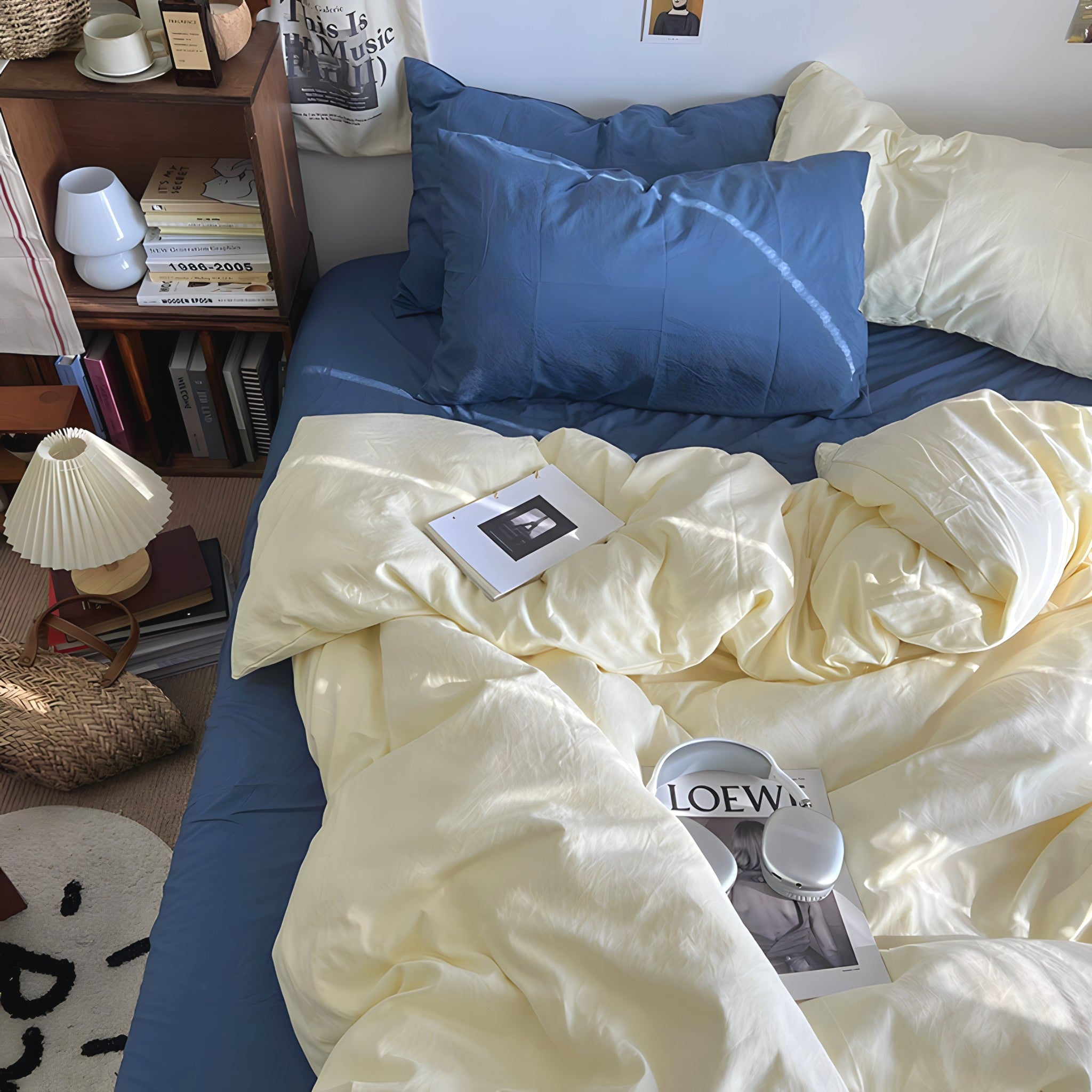 ダブルカラーコットン寝具セット チーズデニム
