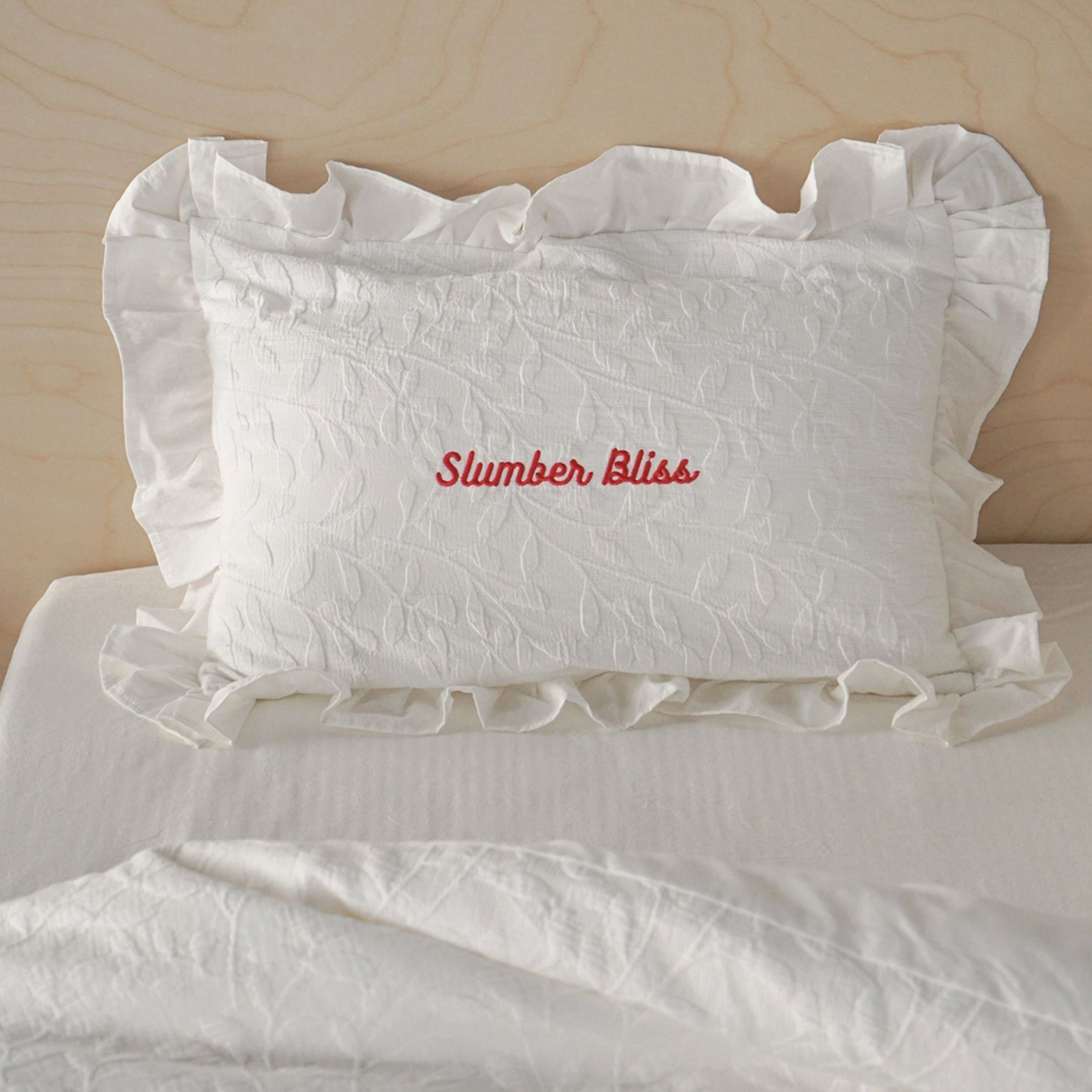 ジャガードフリルコットンピロー