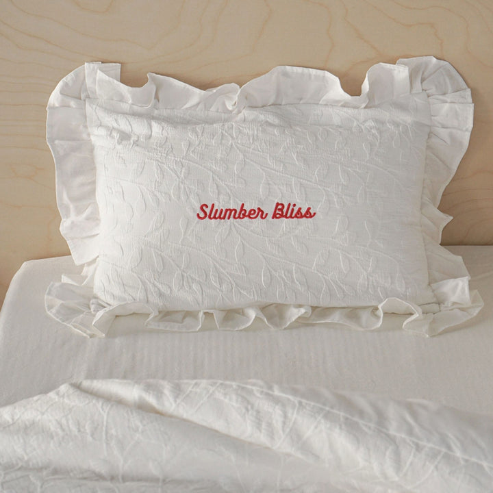 Jacquard ruffle cotton pillow