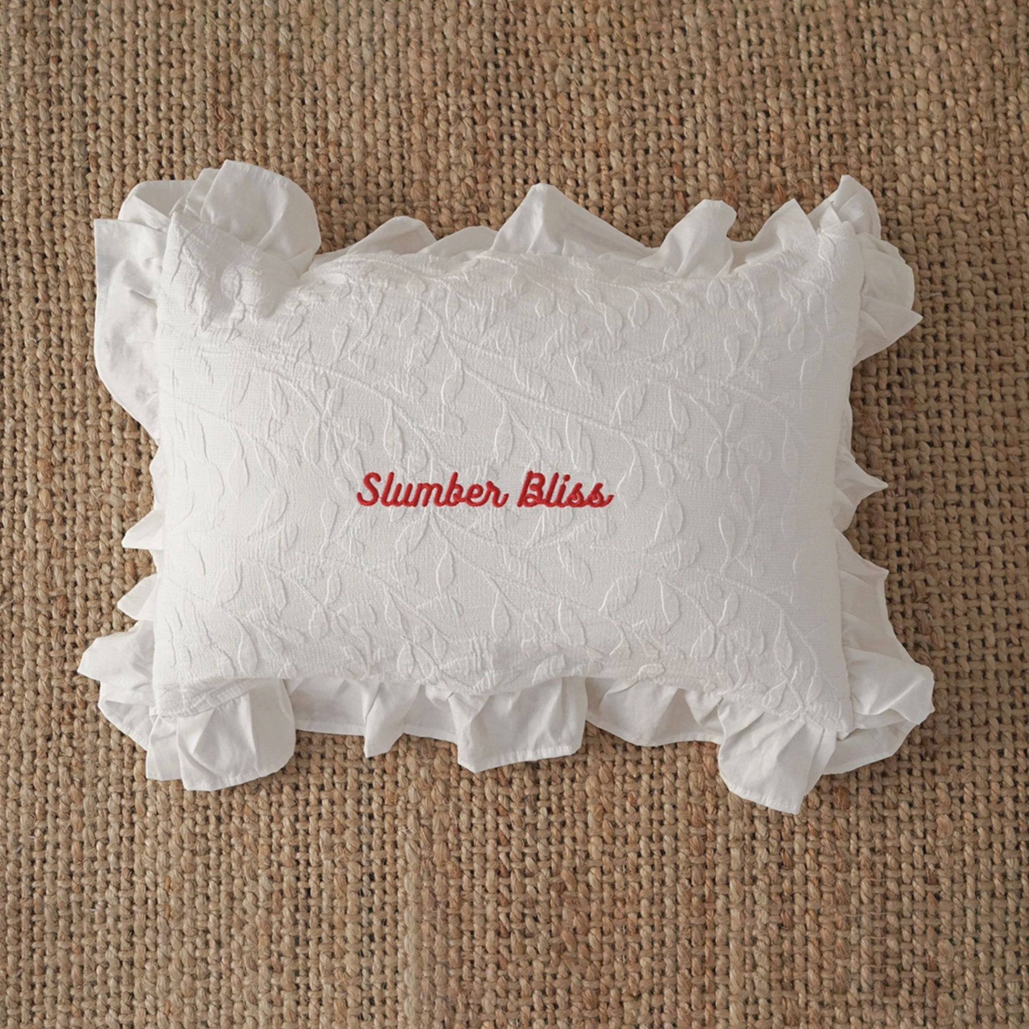 ジャガードフリルコットンピロー