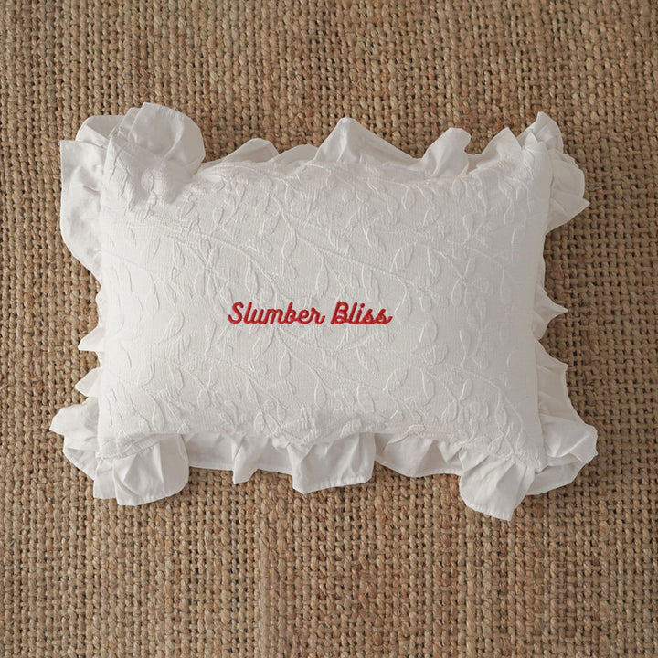 Jacquard ruffle cotton pillow