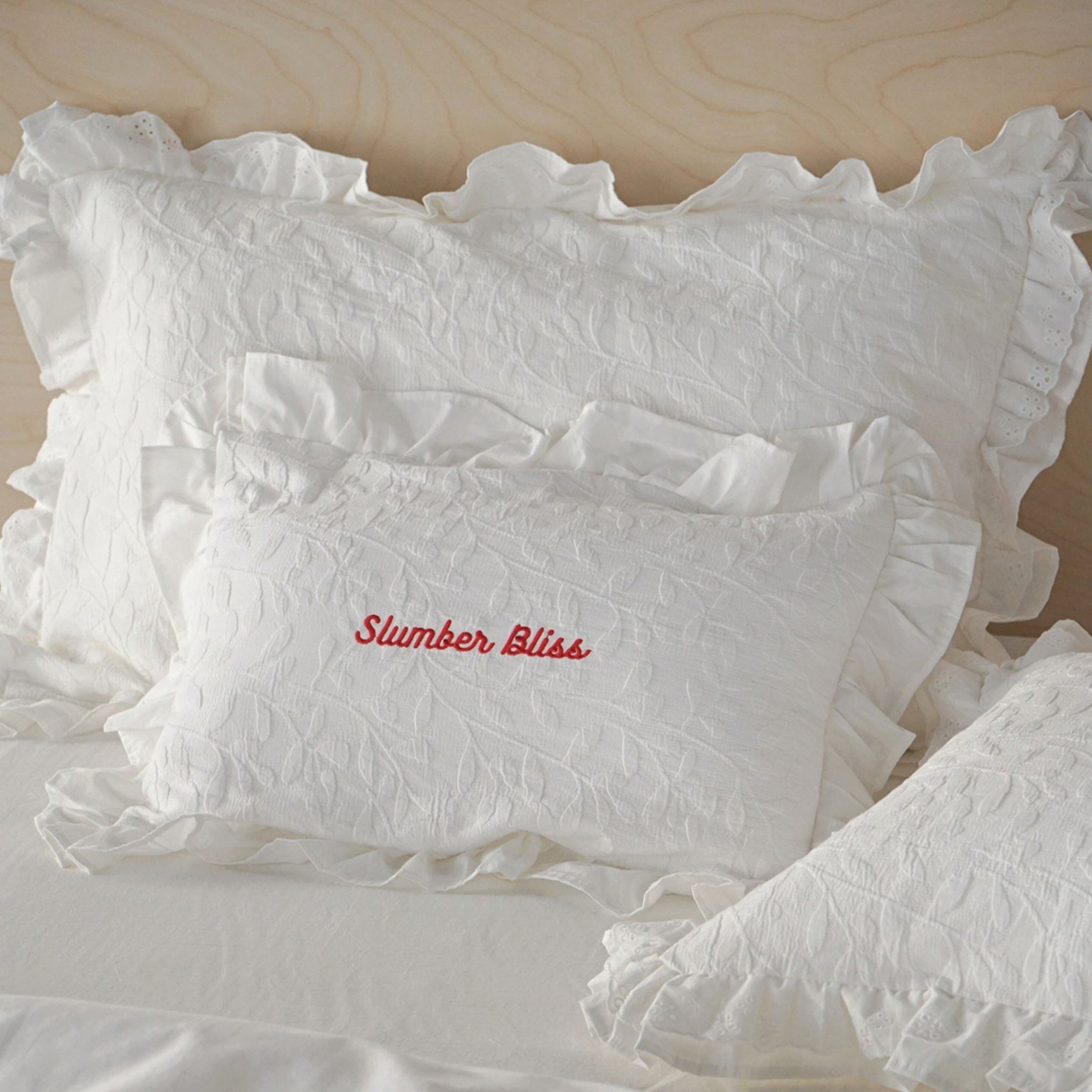 ジャガードフリルコットンピロー