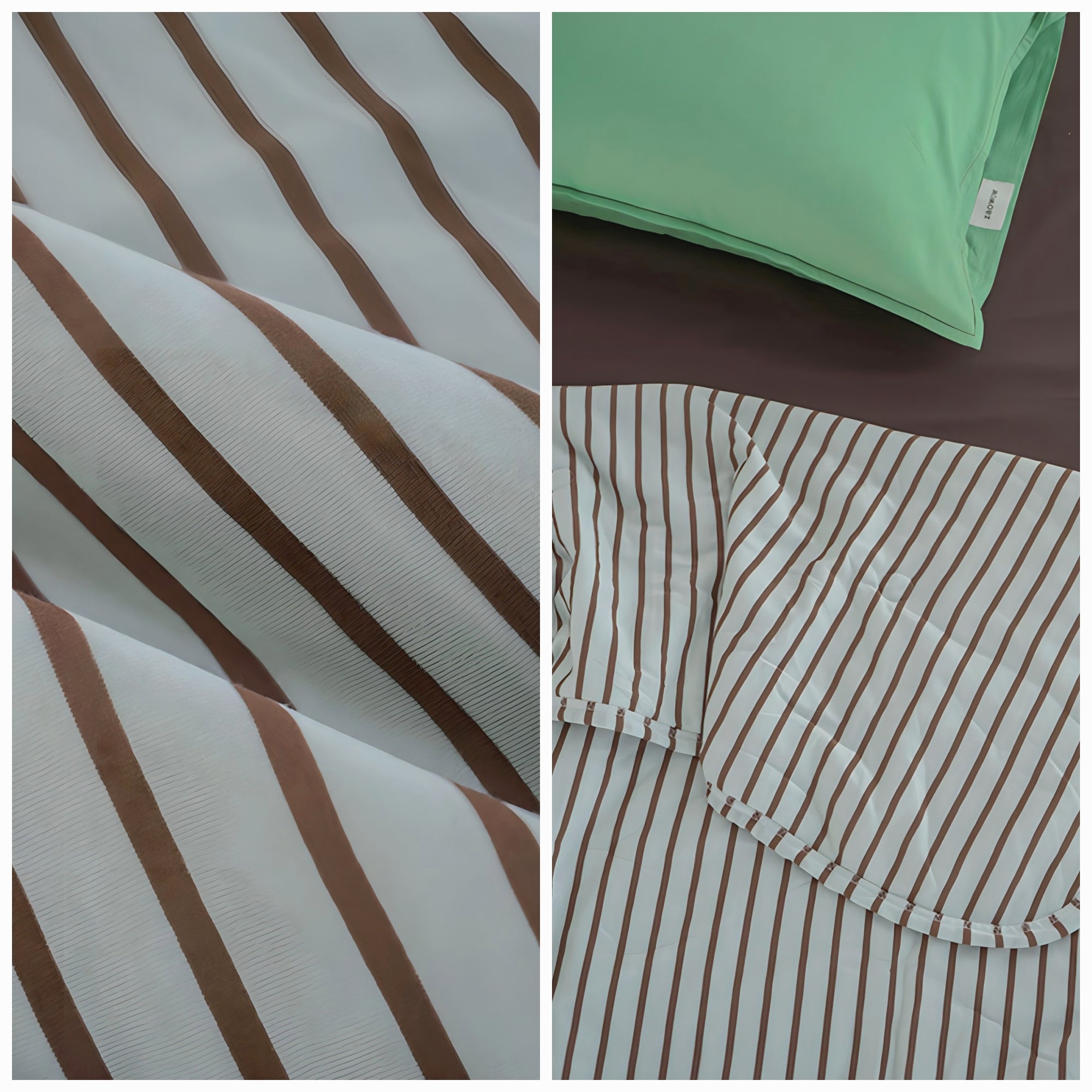 Summer Soft Stripe Quilt Brown