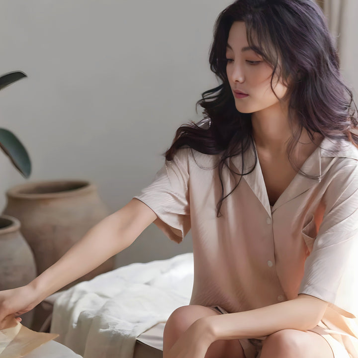 Ice silk jacquard pajamas