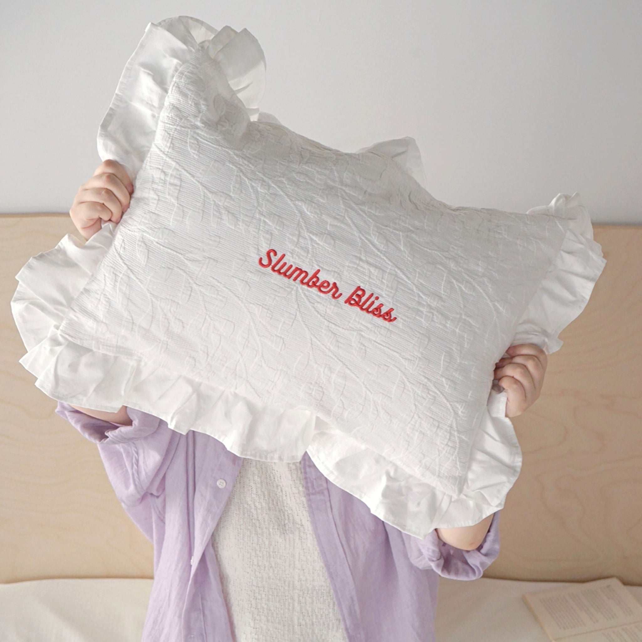 ジャガードフリルコットンピロー