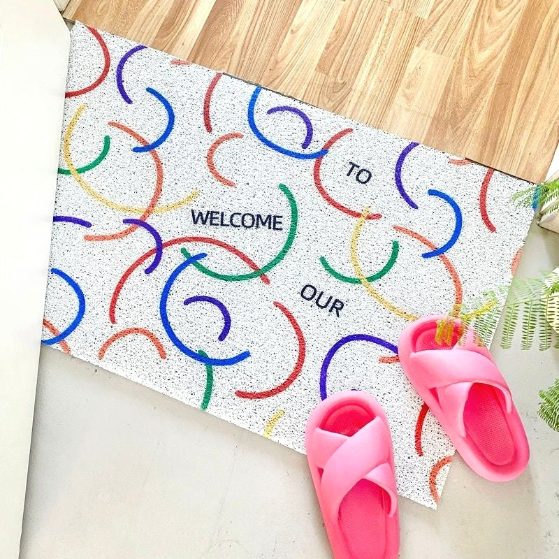 カラフルポップドアマット ウェルカムリング