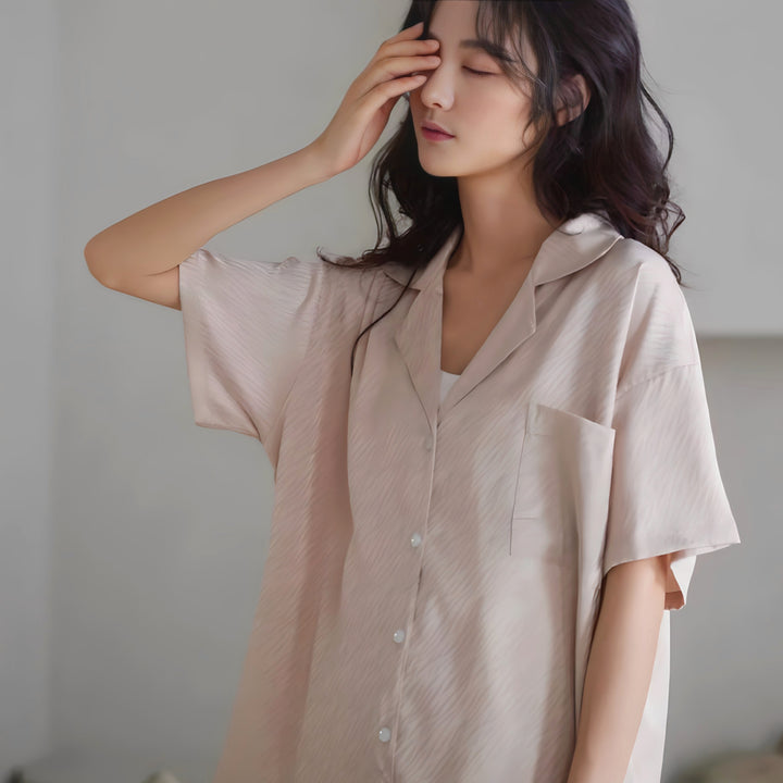 Ice silk jacquard pajamas