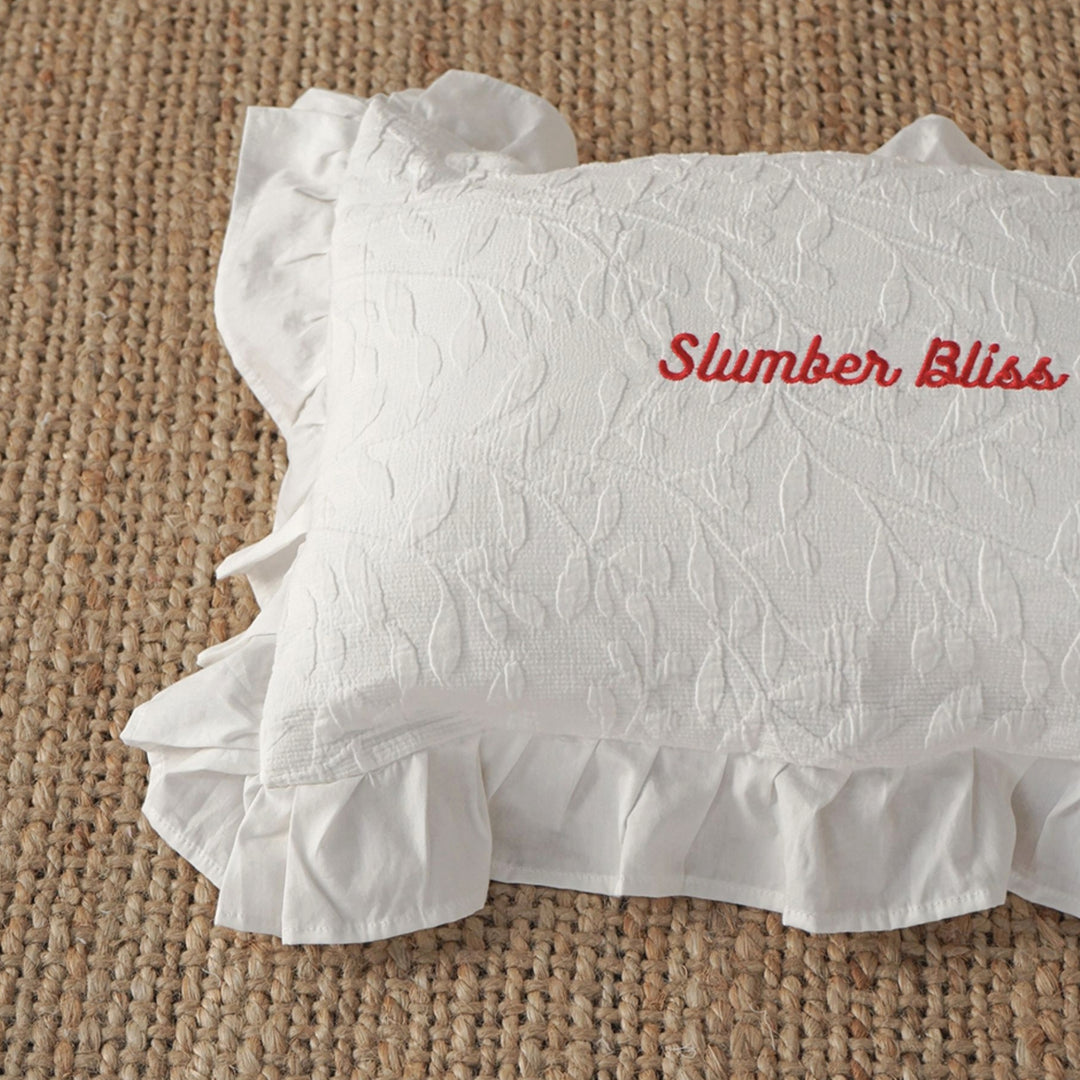 Jacquard ruffle cotton pillow