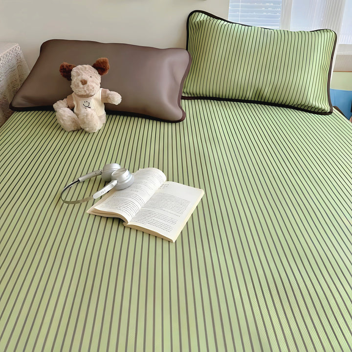 Ice Silk Stripe Summer Mat, Green