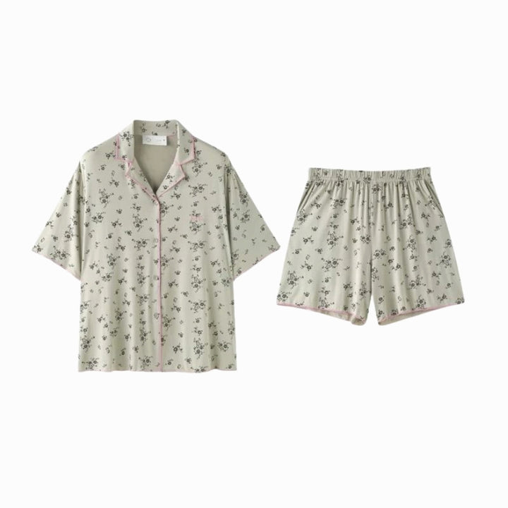 Soft modal small floral print pajamas