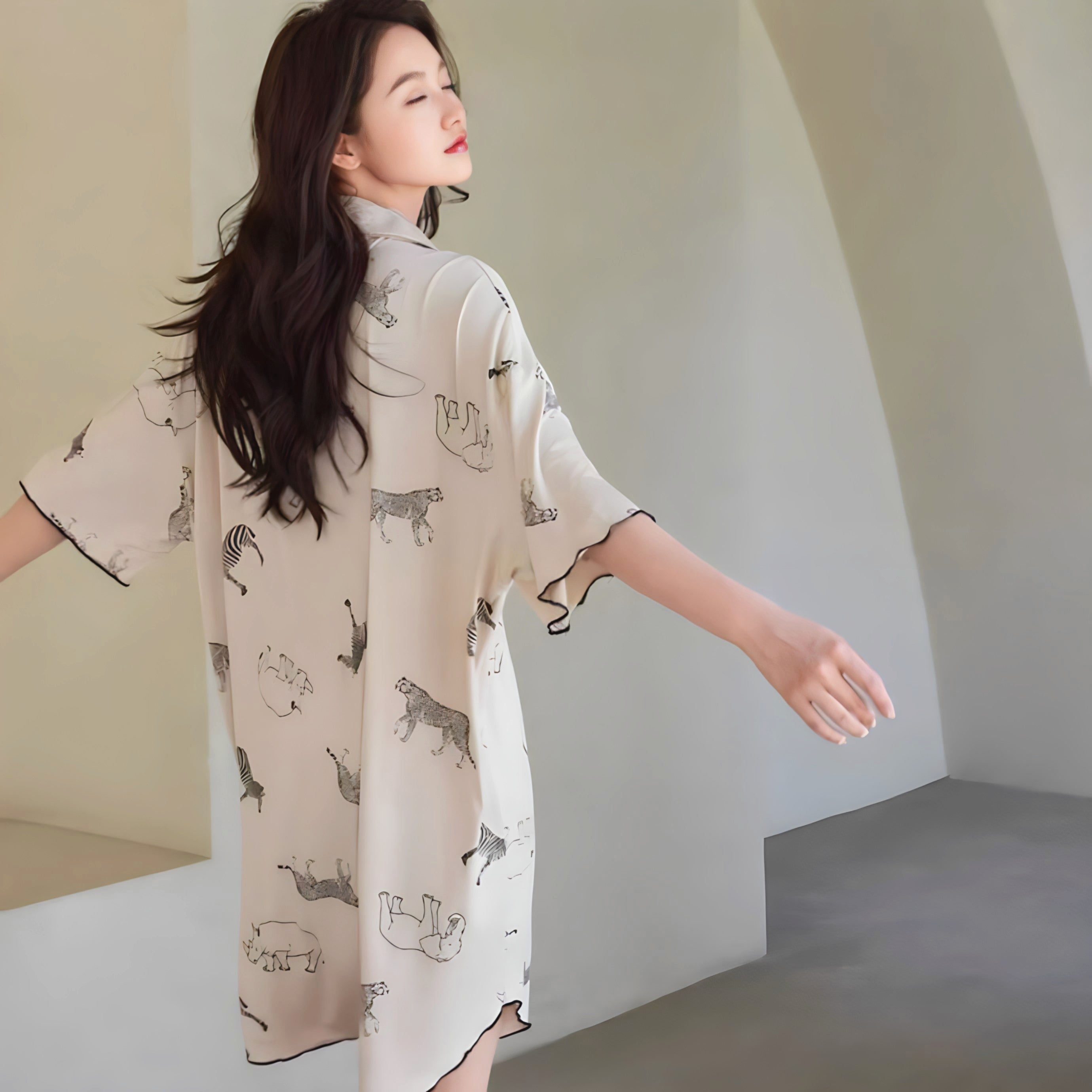 Animal Print Summer Pajama Dress