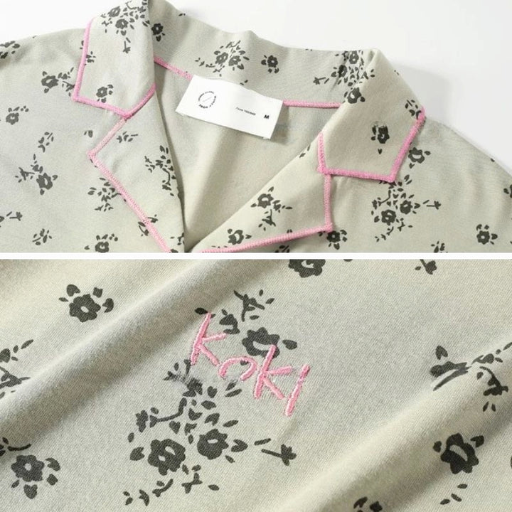 Soft modal small floral print pajamas