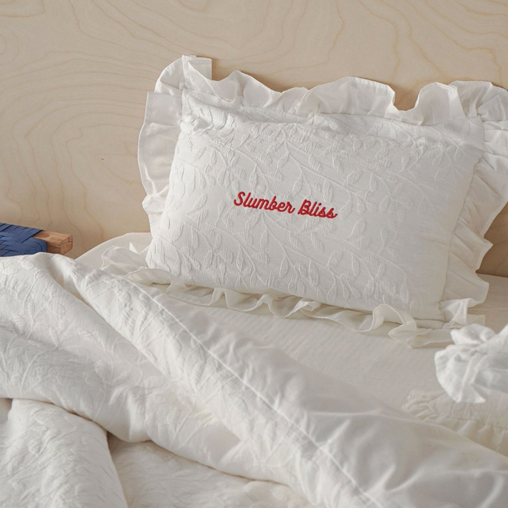 ジャガードフリルコットンピロー