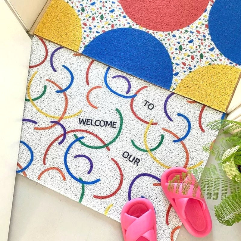 カラフルポップドアマット ウェルカムリング