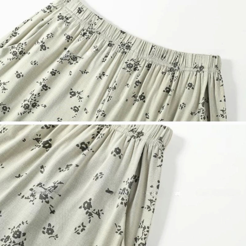 Soft modal small floral print pajamas