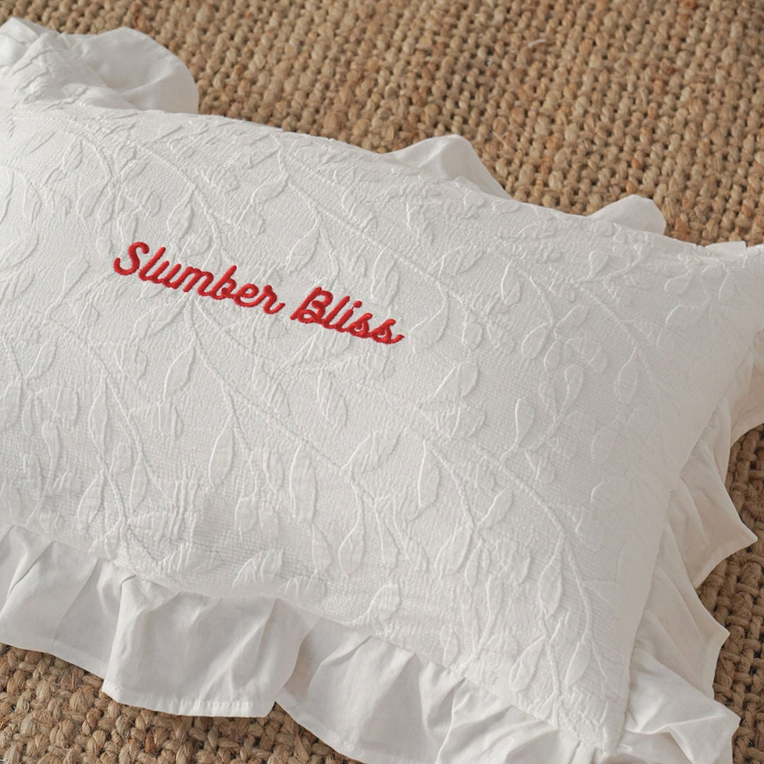 Jacquard ruffle cotton pillow