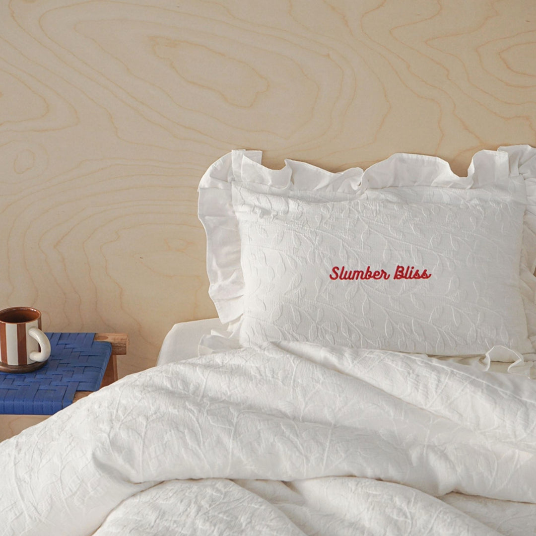 Jacquard ruffle cotton pillow