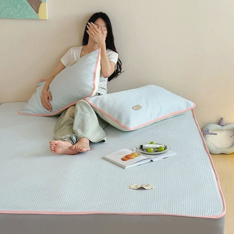 Soft Cool Ice Silk Mat, Blue