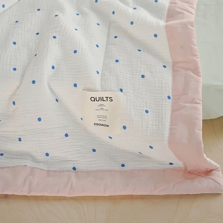 Dotted Soft Gauze Quilt Pink