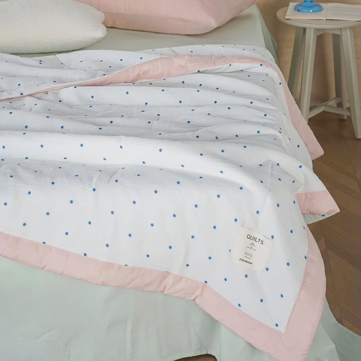 Dotted Soft Gauze Quilt Pink