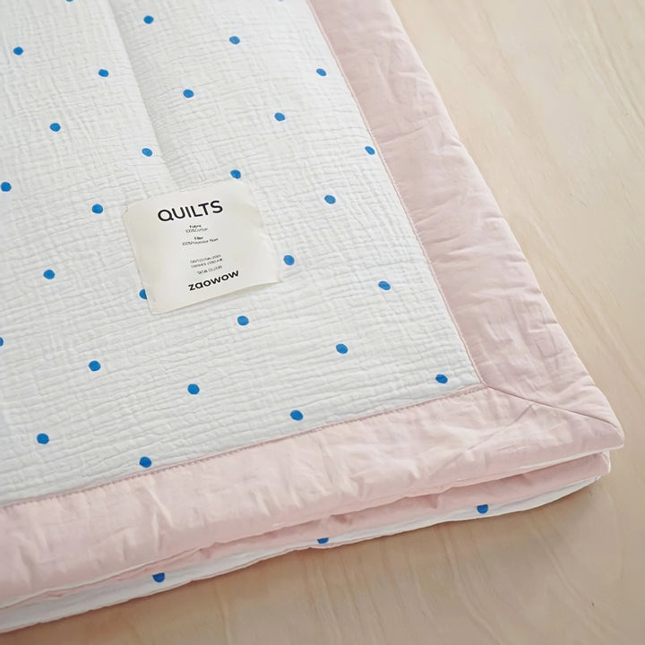 Dotted Soft Gauze Quilt Pink