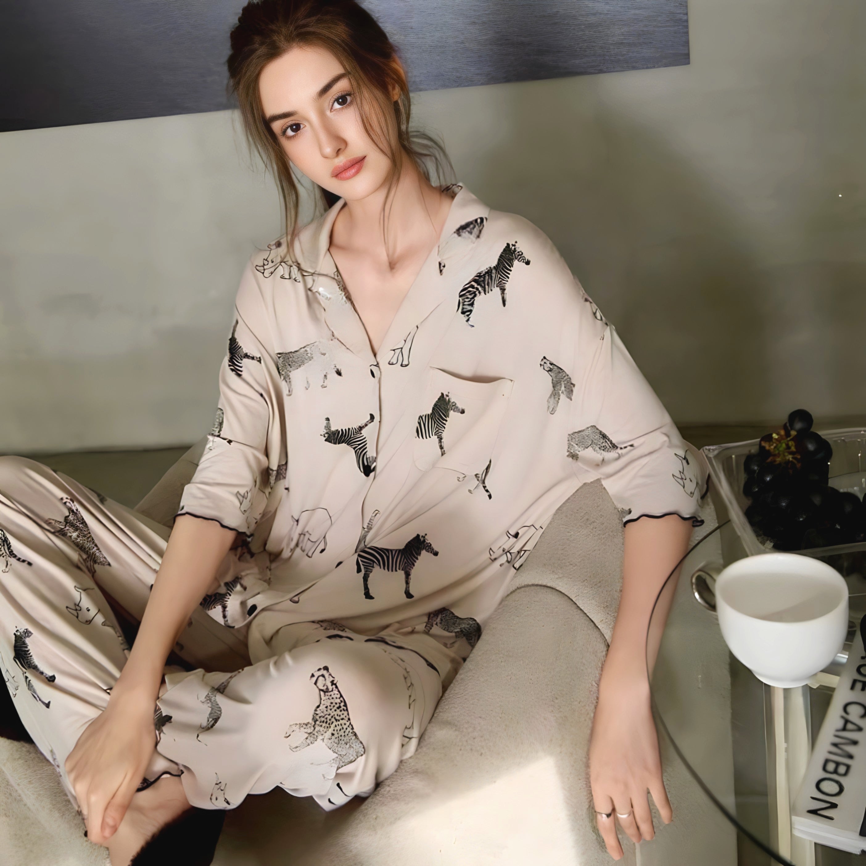 Animal Print Summer Pajama Long Pants