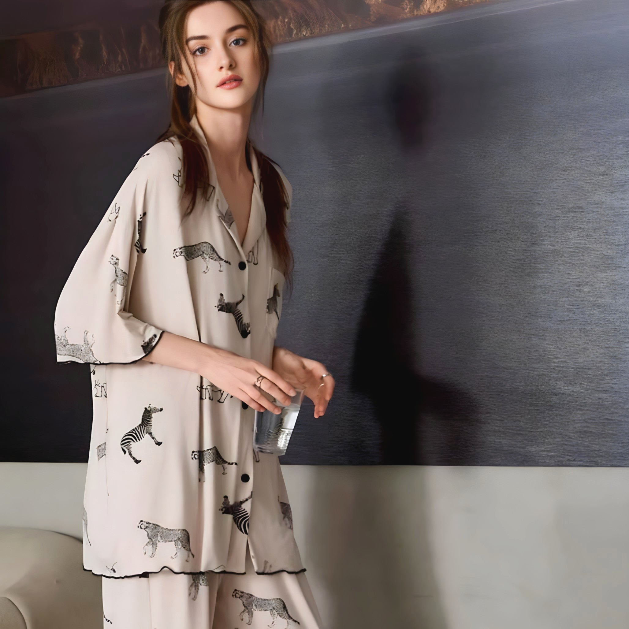 Animal Print Summer Pajama Long Pants