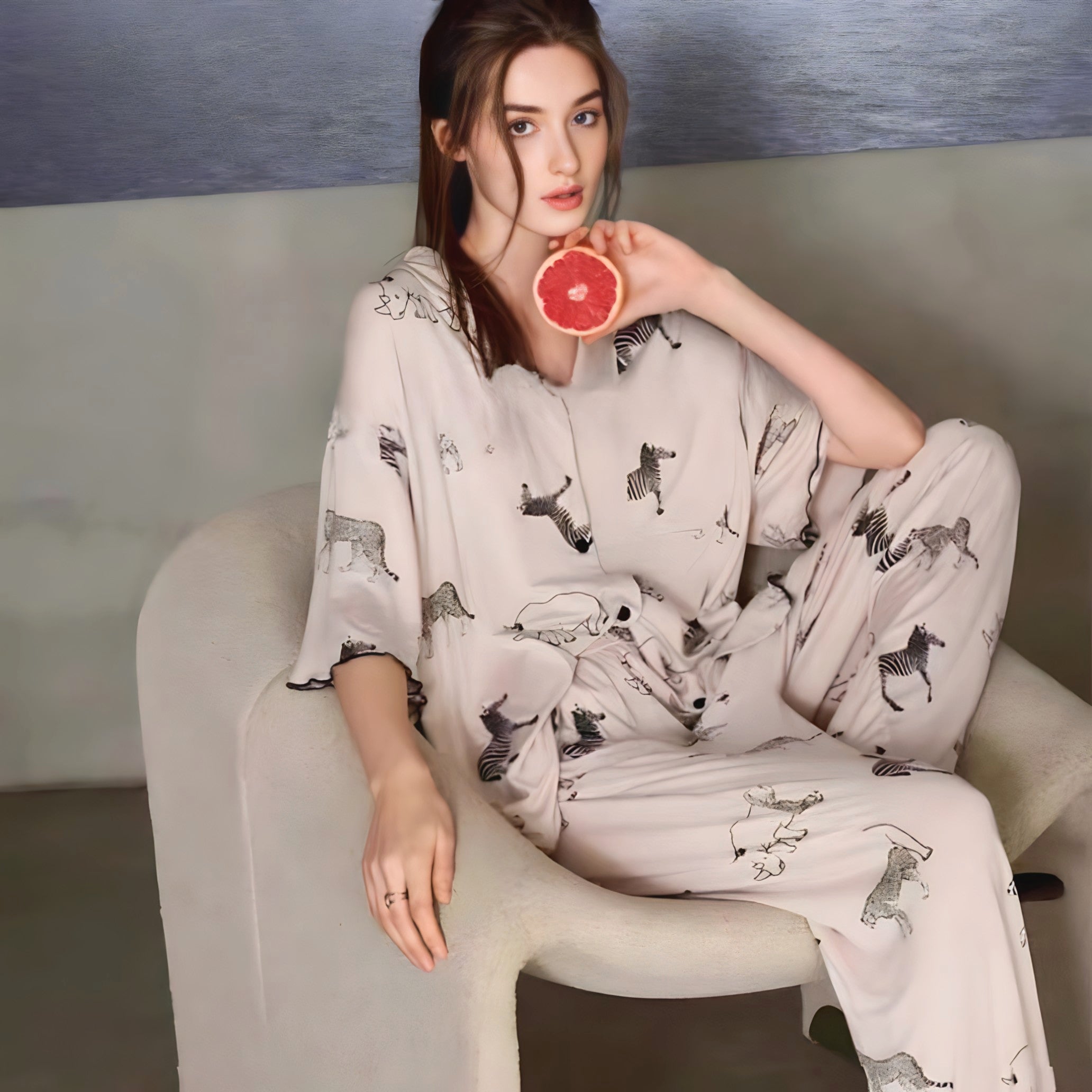 Animal Print Summer Pajama Long Pants