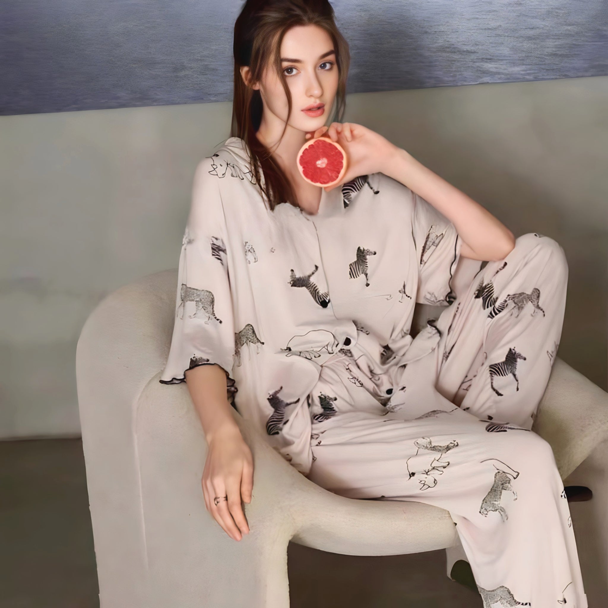 Animal Print Summer Pajama Long Pants