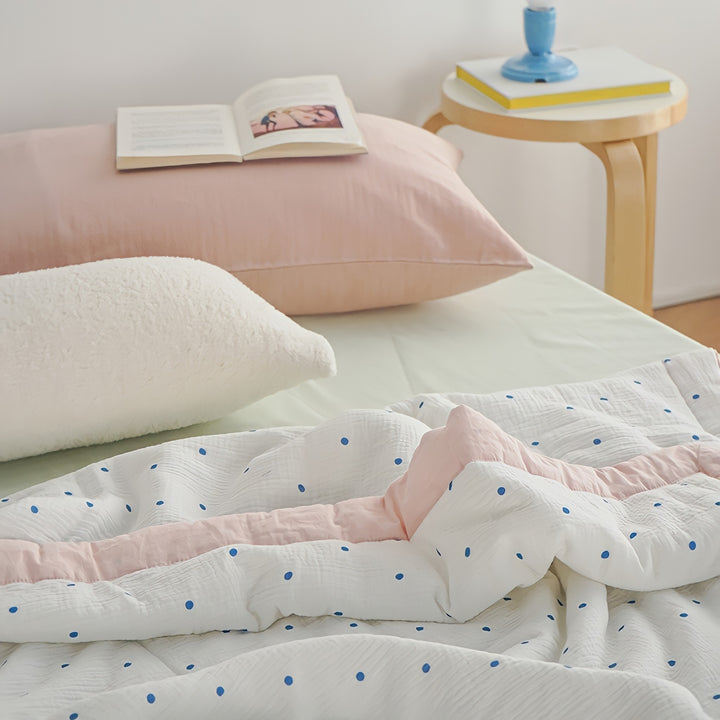 Dotted Soft Gauze Quilt Pink