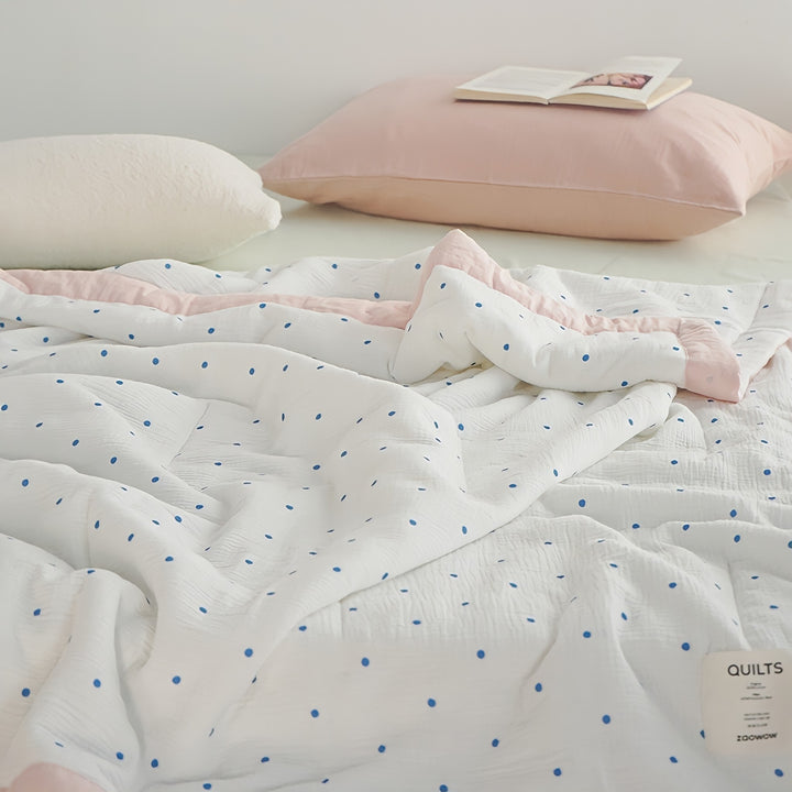 Dotted Soft Gauze Quilt Pink
