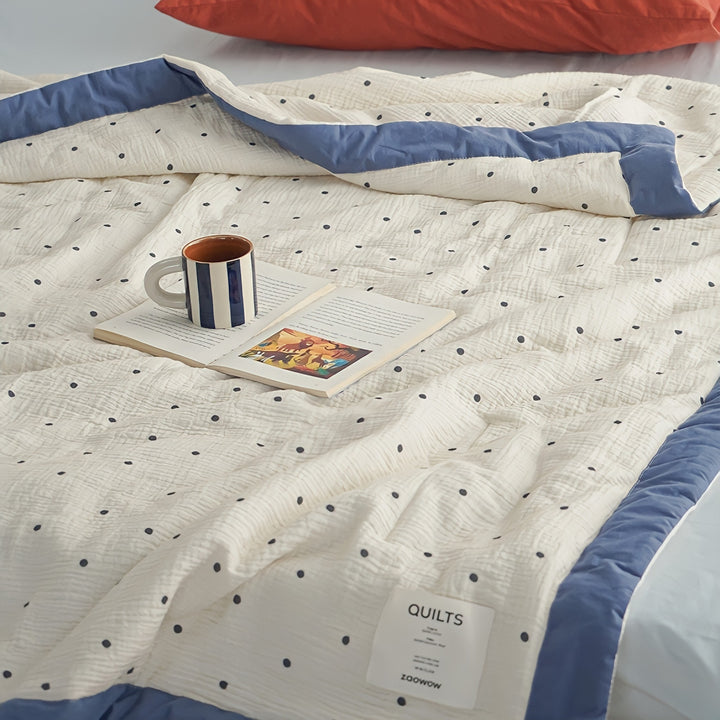 Dotted Soft Gauze Quilt, Blue