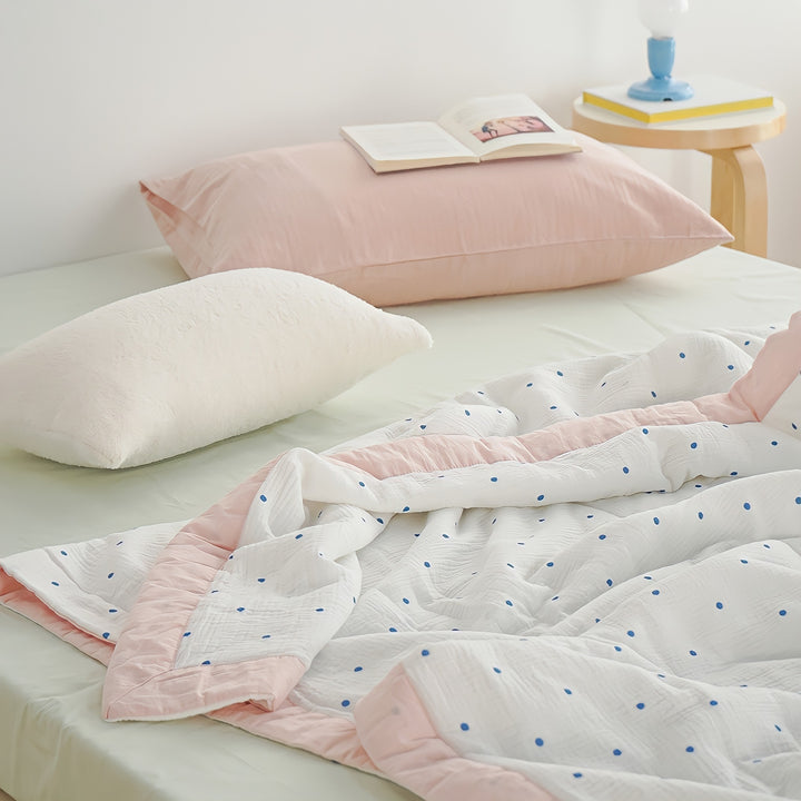 Dotted Soft Gauze Quilt Pink