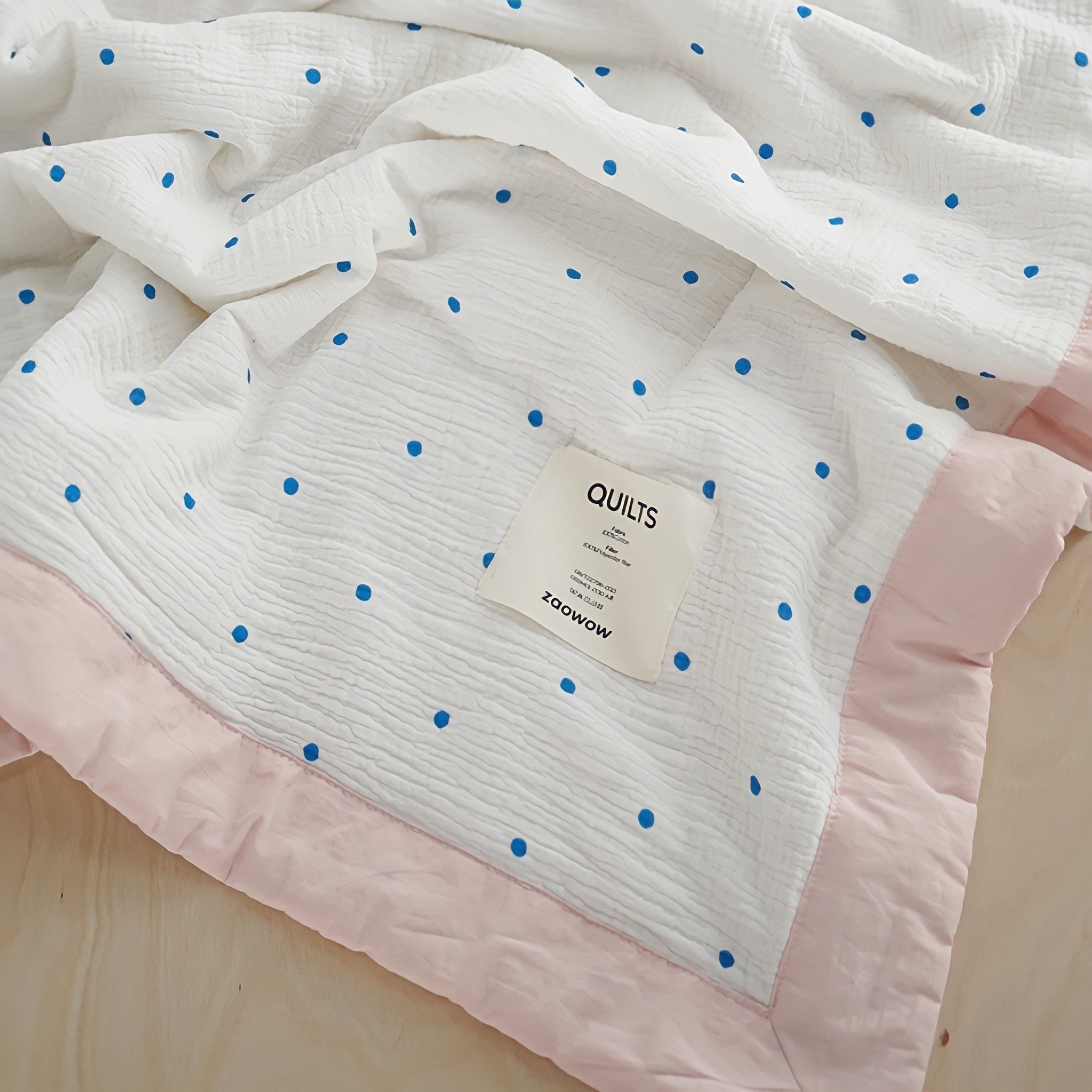 ドットソフトガーゼキルト ピンク