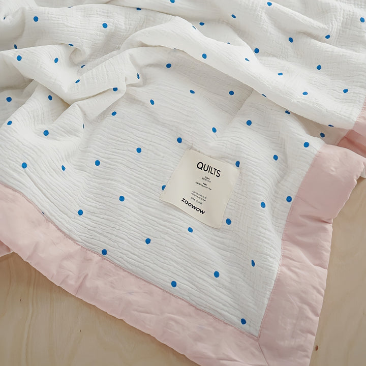 Dotted Soft Gauze Quilt Pink