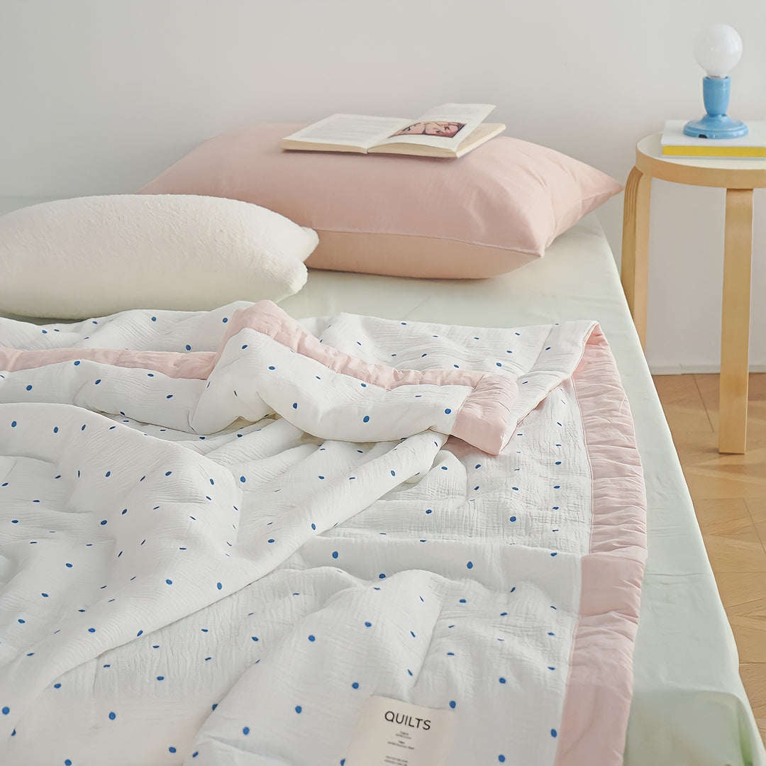 Dotted Soft Gauze Quilt Pink
