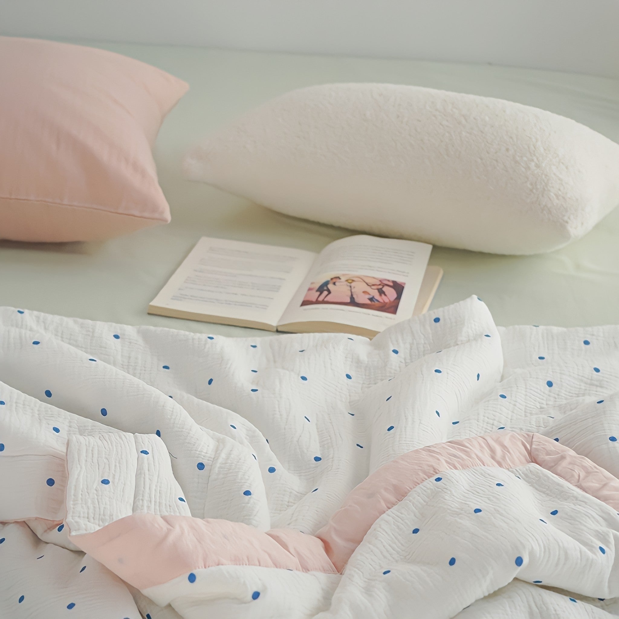 ドットソフトガーゼキルト ピンク