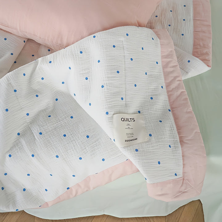 Dotted Soft Gauze Quilt Pink