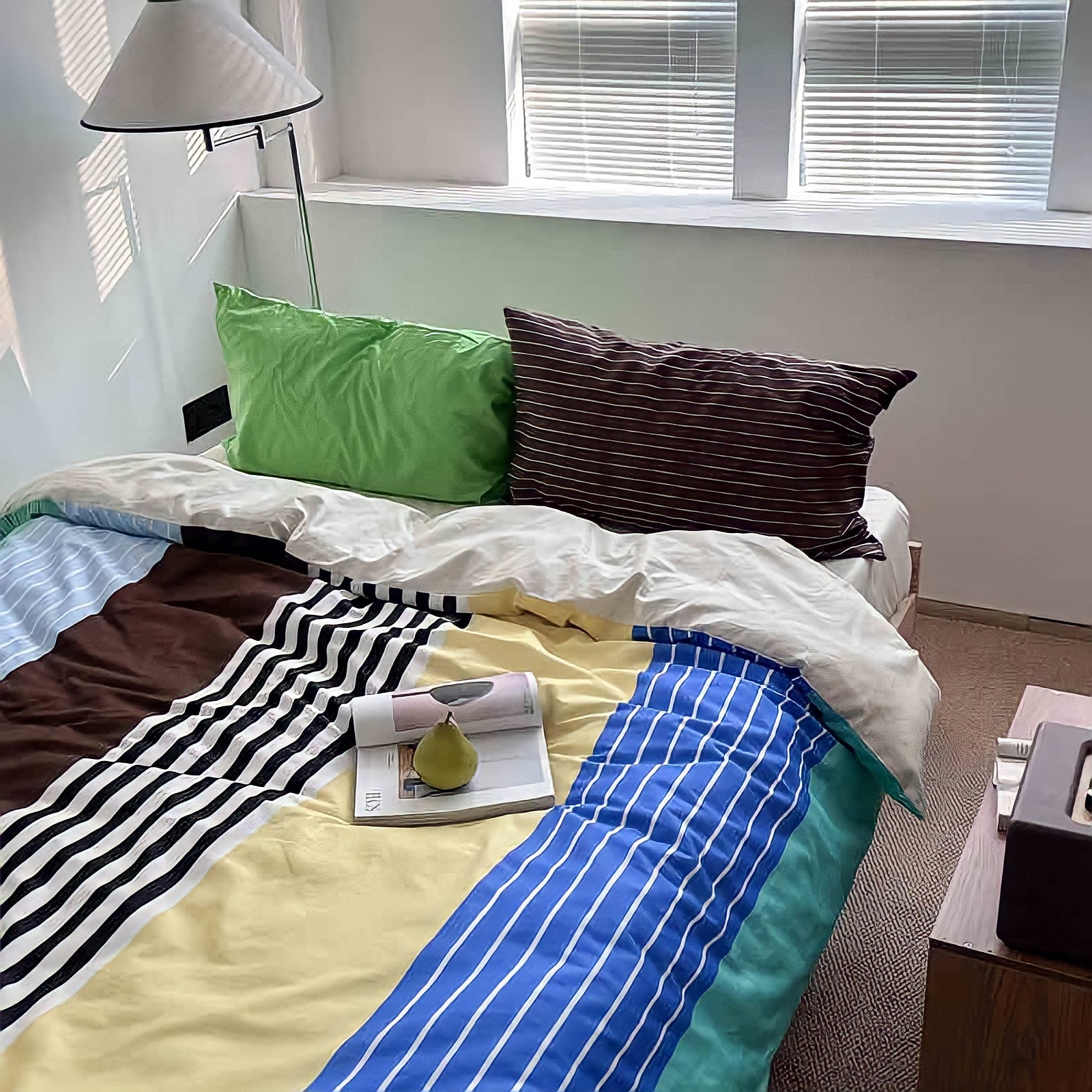 モダンカラフルストライプコットン寝具セット – kocol