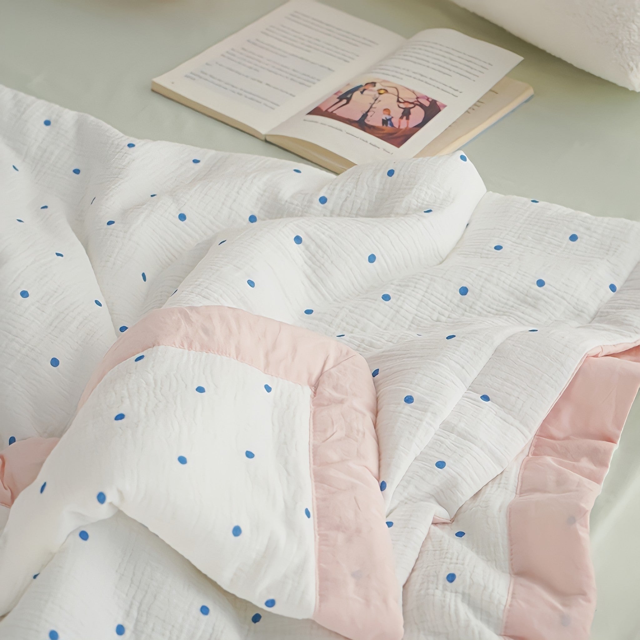 ドットソフトガーゼキルト ピンク